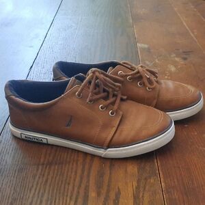 Nautica Brown Boat Shoes with Leather Upper